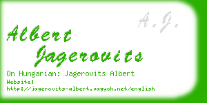 albert jagerovits business card